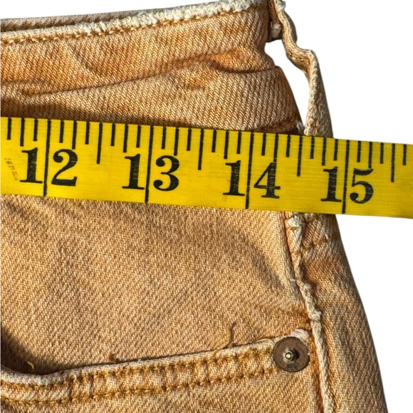 Anthropologie Shorts Womens 25 Yellow Gold Denim Pilcro Distressed Cut Offs - Picture 6 of 11